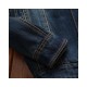 Vintage Denim Jacket for Men: Distressed Casual Trucker Coat with Classic Collar