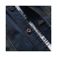 Vintage Denim Jacket for Men: Distressed Casual Trucker Coat with Classic Collar