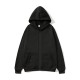 Unisex Zip-Up Hoodie Pullover Plain Color Fleece Sweatshirt for Men and Women