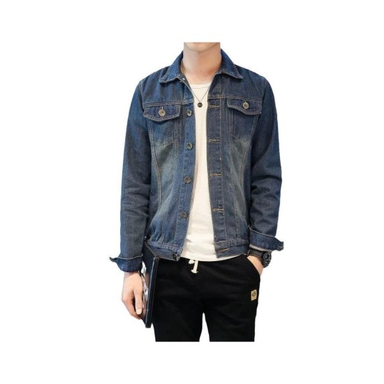 Men's Slim Fit Denim Jacket Casual Spring Autumn Denim Coat