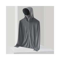 UPF Sun Protection Hoodie with Wide Brim - Lightweight Breathable UV Shielding Jacket for Outdoor Cycling Fishing