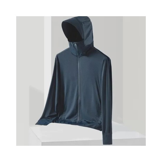 UPF Sun Protection Hoodie with Wide Brim - Lightweight Breathable UV Shielding Jacket for Outdoor Cycling Fishing