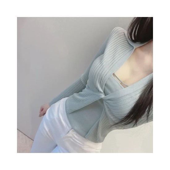 Vintage Collar Knit Cardigan Set with Twist Detail and Camisole