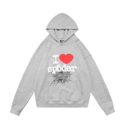 Unisex Spider Hoodie with Heart & Letter Print | Cozy Pullover Sweatshirt