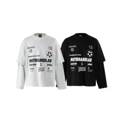 NotBrand Heavyweight 300g Cotton Oversized Letter Print Layered T-Shirt