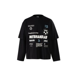 NotBrand Heavyweight 300g Cotton Oversized Letter Print Layered T-Shirt