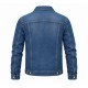 Slim Fit Denim Jacket for Men | Classic Blue Cotton Jean Coat