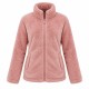 Women's Long Pile Fleece Zip Jacket with Long Sleeves - Warm Coral Fleece Outerwear