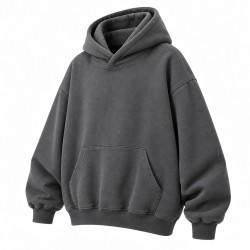 Fashion Hoodie Fleece Sweatshirt Oversized Streetwear Unisex Double Hooded Pullover Casual Crew Neck Top